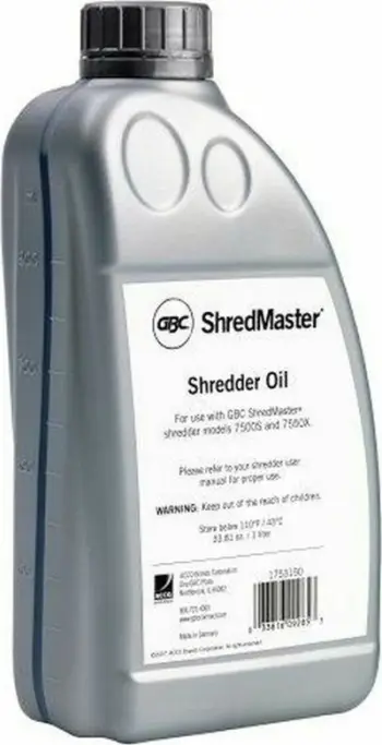 Vaj mirëmbajtës për mulli letre GBC Shredmaster 7000 Series, 1L, transparent