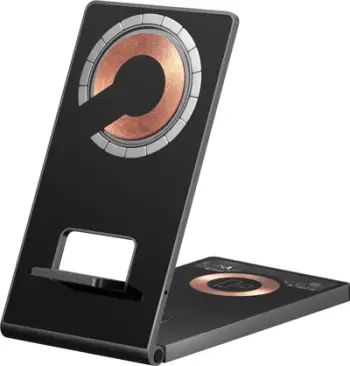 Karikues wireless Sandberg 3in1 Wireless Charger Stand, mbajtës për smartphone, AirPods dhe smartwatch, i zi