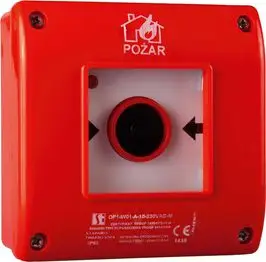 Buton alarmi zjarri Spamel OP1-W01-A11, 1NO 1NC, IP65, i kuq