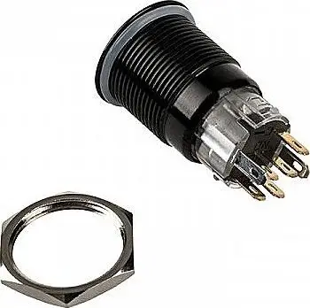 Buton antivandal DimasTech Blackline Dot, 19mm, RGB, i zi