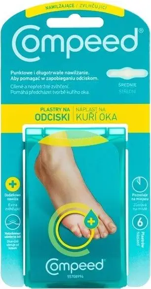 Fasha për kallo Compeed Calluses Medium, hidratuese, 6 copë