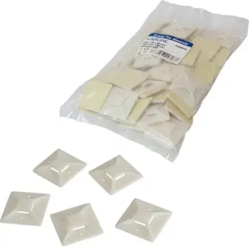 Mbajtëse ngjitëse për lidhëse kabllosh LogiLink KAB0045, 40 x 40 mm, paketim 100 copë, ngjyrë natyrale