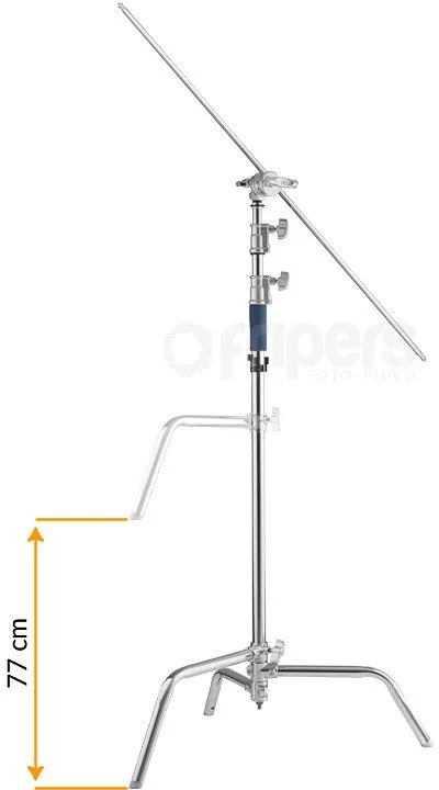 Stativ ndriçimi CK3 C-Stand me krah, metal, deri 10 kg, i argjendtë - 1