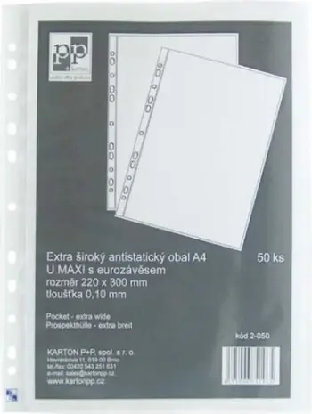 Fasikëll transparente Karton P+P, A4, 50 copë
