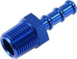 Përshtatës alumini TurboWorks 3/4"-14 NPT në zorrë 15mm, argjendtë