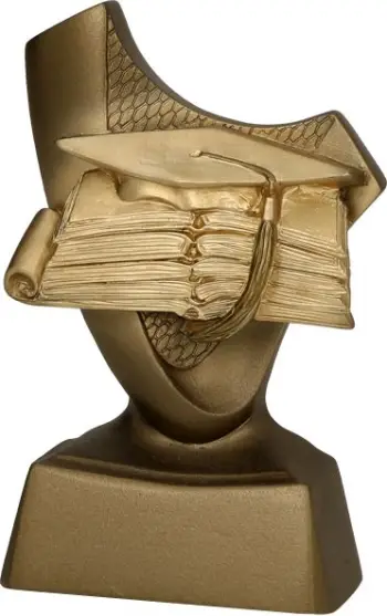 Statuetë dekorative Trophy T RP4022, 10 cm, simbole arsimi, shumëngjyrëshe