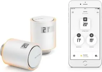Set valvulash termostatike të zgjuara Netatmo, 3 copë, kontroll në distancë, të bardha