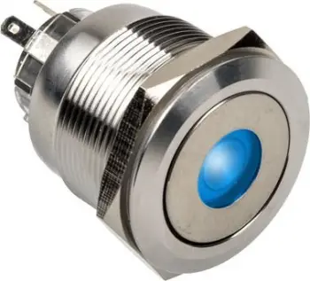 Buton metalik DimasTech Silverline Dot, 25mm, RGB, argjendtë