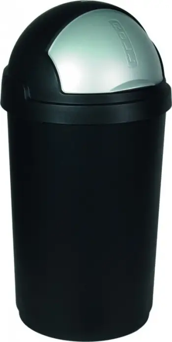 Kosh mbeturinash Curver Rolling Lid, 50L, e zezë argjendtë