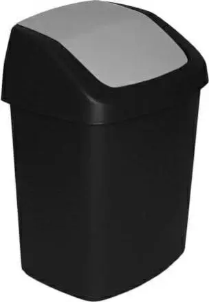 Kosh mbeturinash Curver Swing 10L, plastik, i zi gri