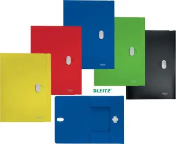 Dosje me 3 kapëse Leitz Recycle A4, kapacitet 150 fletë, plastikë e riciklueshme, ngjyrë e errët