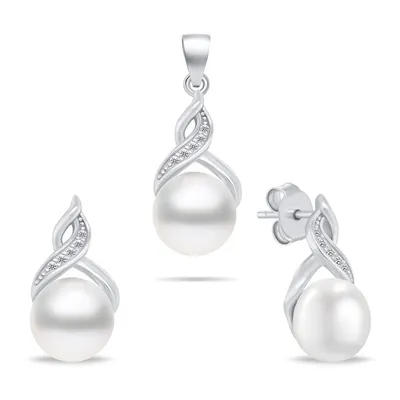 Set vathë dhe varëse Brilio Silver SET276W - 1
