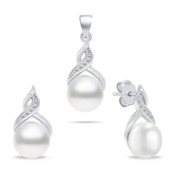 Set vathë dhe varëse Brilio Silver SET276W