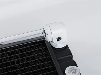Përshtatës ftohje uji Bitspower 90°, G1/4 mashkull në hardtube 14mm, i bardhë - 1