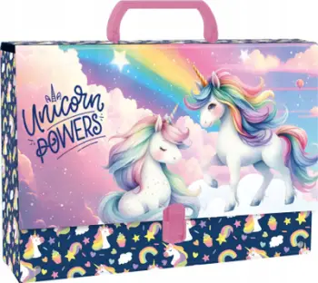 Dosje me dorezë Derform Unicorn, A4, shpinë 9cm, shumëngjyrëshe