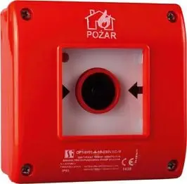 Buton zjarri sipërfaqësor Spamel OP1-W01-B-21, 2NO 1NC, 230VAC, i kuq