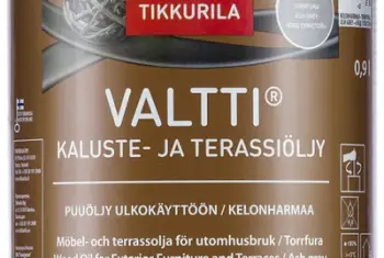 Vaj për dru Tikkurila Valtti Furniture & Decking Oil, për mobilje dhe tarraca, 1L, gri