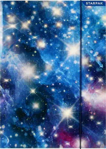 Dosje me elastik Starpak Galaxy A4, motiv kozmik, shumëngjyrëshe