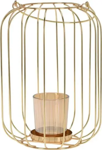 Fener dekorativ metal dhe xham, për qirinj dhe tealight, elegant
