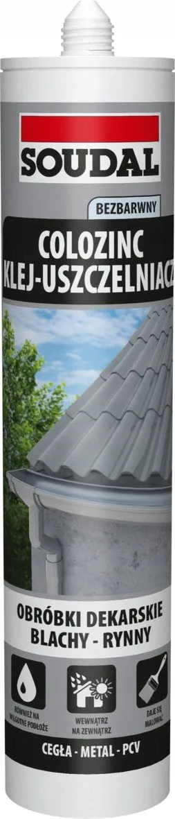 Adeziv polimer për llamarinë Soudal Colozinc, transparent, 290 ml - 1