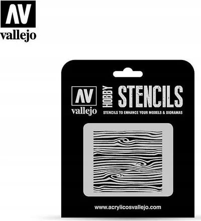 Stencil dekorativ Vallejo Texture Effects Wood Texture 2, efekt druri, i tejdukshëm - 2