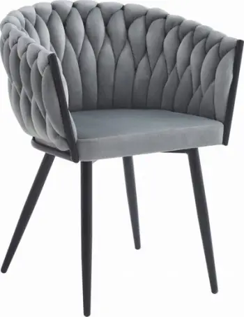 Karrige dhome dite Oskar Orion, set 2 copë, velvet, gri e çelët