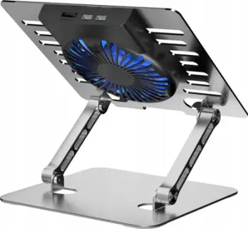 Stendë laptopi Art P12, alumin, lartësi e kënd i rregullueshëm, me ventilim, me LED