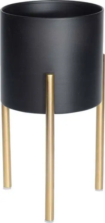 Stendë dyshemeje për lule Progarden, set 2 copë, metal, moderne loft, e zezë me ari