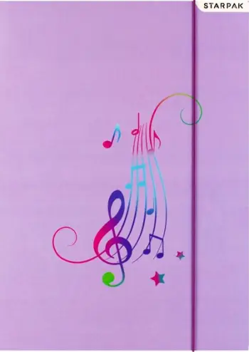 Dosje me elastik Starpak A4 Music, temë muzikore, shumëngjyrëshe