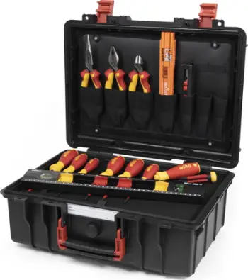 Set veglash elektrike Wiha 45530 L Electric Basic, 18 copë, me kuti, i kuq