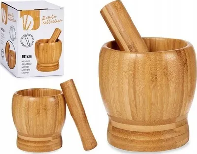 Havan kuzhine bambu Natural, 11 x 12 cm, natyral - 1