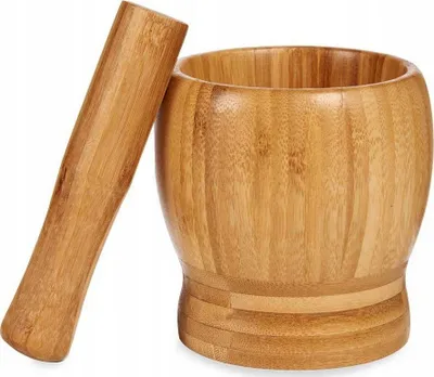 Havan kuzhine bambu Natural, 11 x 12 cm, natyral - 3
