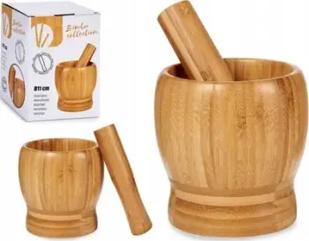 Havan kuzhine bambu Natural, 11 x 12 cm, natyral