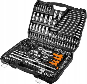 Set veglash Neo XXL Tool Set, 216 copë, çelësa dhe bits, në valixhe