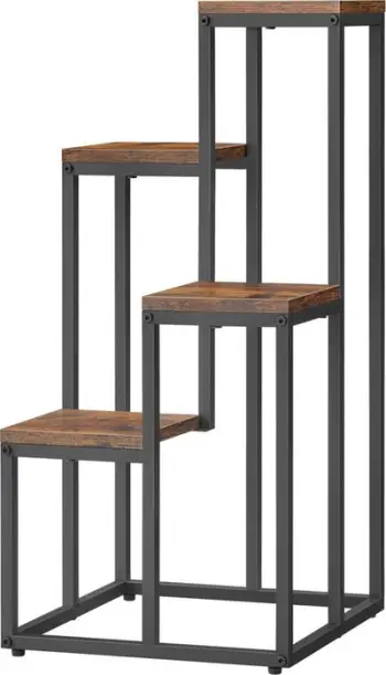 Stendë lulesh FLOWER STAND, 4 rafte, 71cm, lis me këmbë të zeza