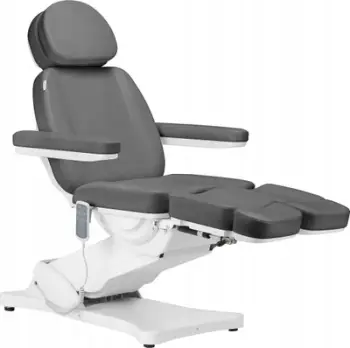 Karrige elektrike kozmetike SILLON CLASSIC, 3 motorë, lëkurë sintetike, gri e bardhë