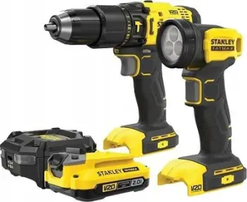 Set veglash Stanley SFMCK210D1 FATMAX V20, kaçavidë goditëse 18V, bateri 2.0Ah, elektrik dore LED