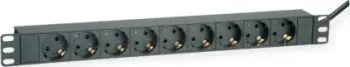 Listelë energjie Roline 19.07.1621, 9 dalje, 3600W, 1U rack, e zezë