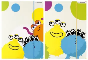 Dosje me gomë Starpak Monsters, A4, shumëngjyrëshe