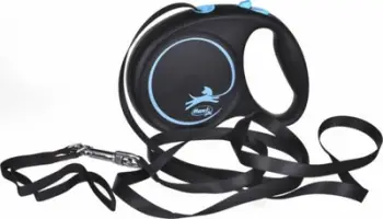 Litar automatik Flexi Black Design L, 5 m, 50 kg, i kaltër