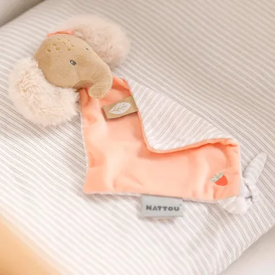 Mbajtëse per meme Nattou Doudou Elephant, 19 cm, Oli Pink - 2