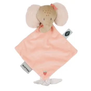 Mbajtëse per meme Nattou Doudou Elephant, 19 cm, Oli Pink