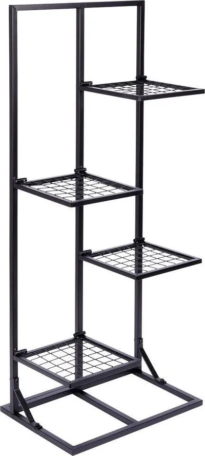 Stendë për bimë Orion, metal, 4 nivele, 102 cm, e zezë - 3