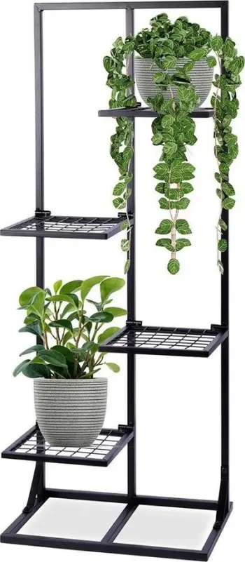 Stendë për bimë Orion, metal, 4 nivele, 102 cm, e zezë