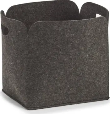 Kosh prej filci Zeller, 36x28x36 cm, gri