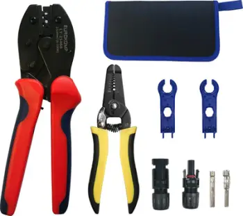 Set veglash solare EUROKOMP Solar Tool Set Crimper Wrenches MC4 Pv, 7 në 1, me presa dhe çelësa MC4