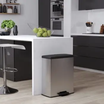 Kosh plehrash me pedale Curver Deco Rectangular Duo, 65L, plastikë, gri argjendtë