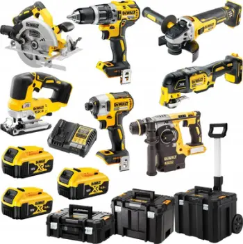 Set veglash pa kabllo DeWALT DCK755P3T, 18V, 7 pjesë, i verdhë