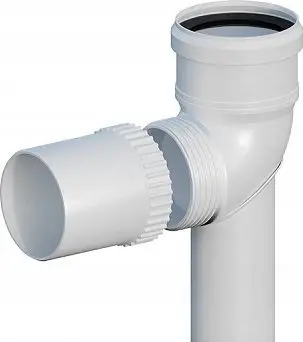 Përshtatës këndi oxhaku Ricom ELBOW PP 87ST, DN80, bazë 500 mm, i bardhë