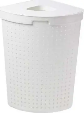 Kosh rrobash Plast Team Laundry Collector SEOUL, 62L, drejtkëndor, i bardhë